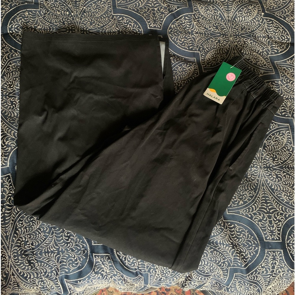 High waisted button zipper wide leg casual pants